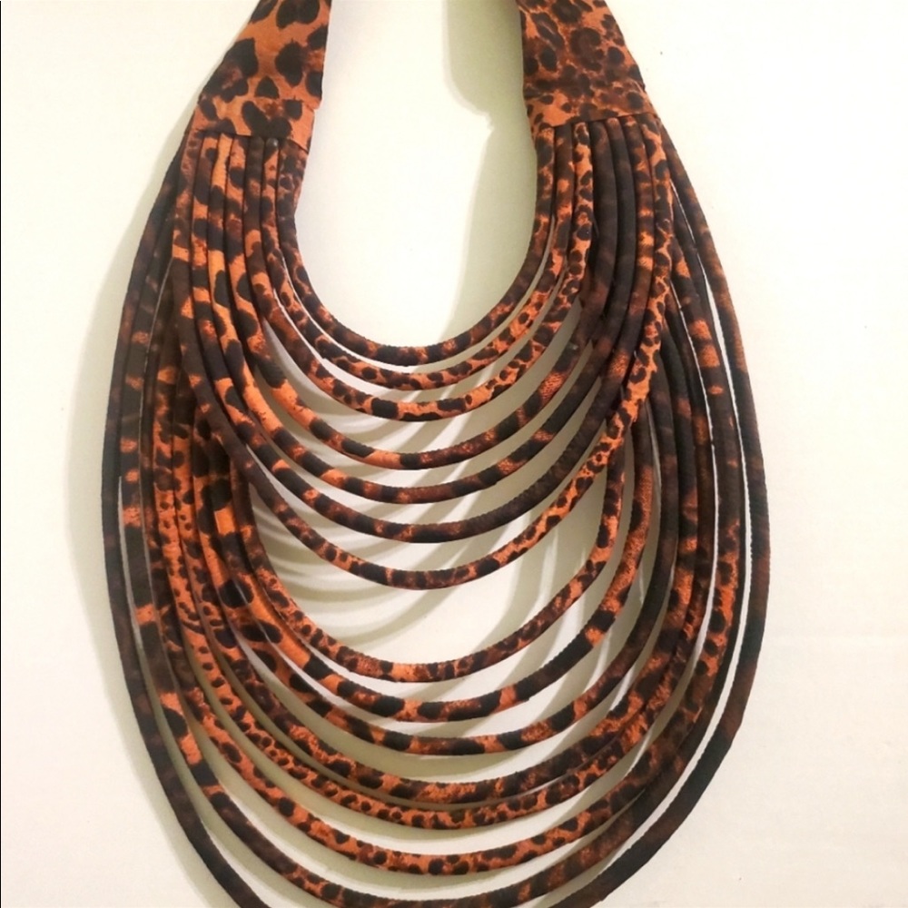 Brand New Handmade Python Fabric Layered Necklace